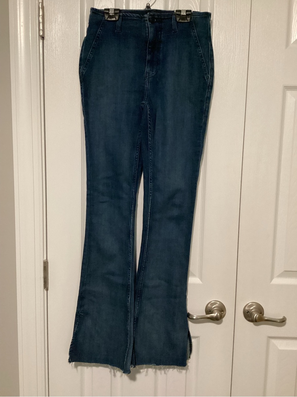We The Free Dark Blue High-Rise Flare Jeans